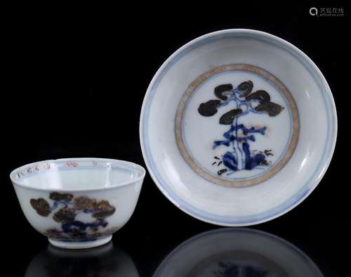 Imari porcelain Nanking cup and saucer