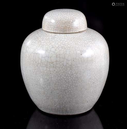 Porcelain ginger jar with double ring