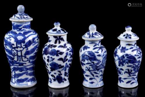 4 miniature vases