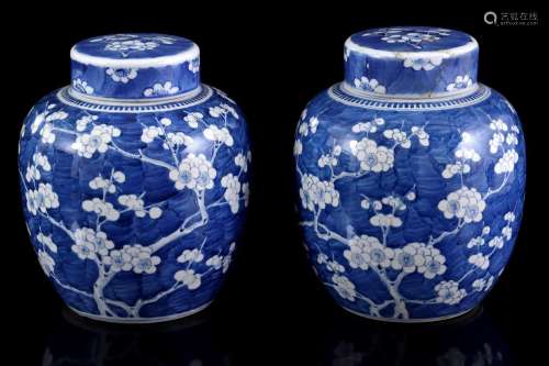 2 porcelain ginger pots Kangxi