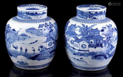 2 porcelain pots Kangxi