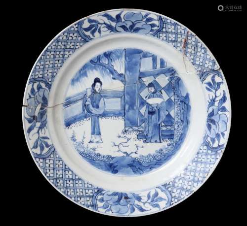Porcelain Kangxi dish and marked