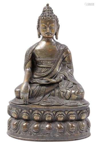 Bronze statue of a seated Buddha