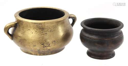 Bronze incense burner and bronze pot