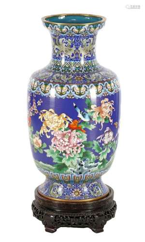 Large oriental cloisonné vase