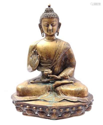 Brass seated Buddha