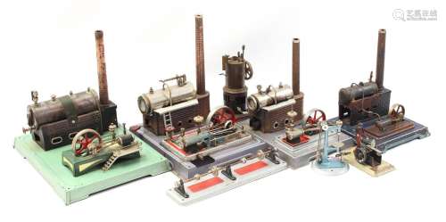 5 tin steam engines with 3 accessories
