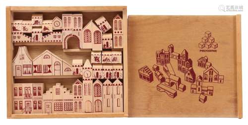 Wooden box with construction kit