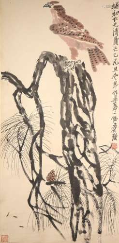 Un tableau de Qi Baishi représentant un aigle