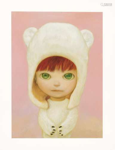 山本麻友香 LITTLE WHITE BEAR BOY 胶印版画