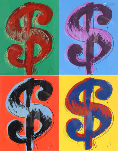 安迪沃霍尔 美金（一组四帧） 丝网版画