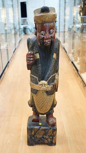 Large Asian wooden figure sculpture