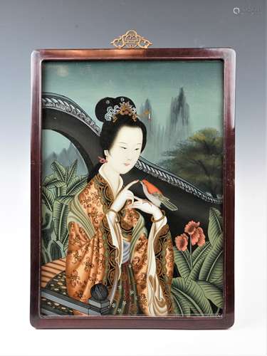 19th Century Chinese Reverse Glass Painting L