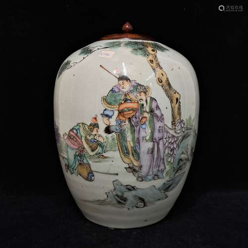 A Chinese Famille Rose Porcelain Ginger Jar