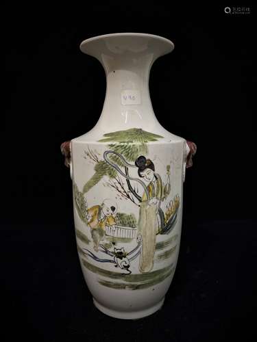 A Famille Rose Porcelain Baluster Vase