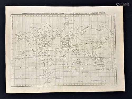 1846 From 'Black's General, Atlas',Ancient world temperature...