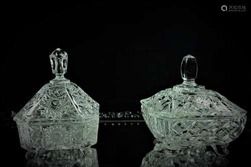 Crystal Dishes W Cover(2 Pieces)