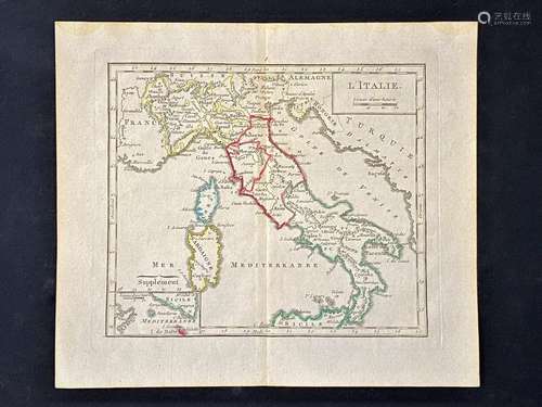 1810 Published,Ancient Italy map,by Auguste Delalain