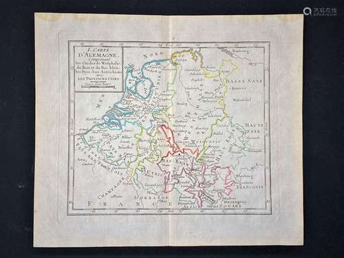 1810 Published,Ancient Netherlands map,by Auguste Delalain