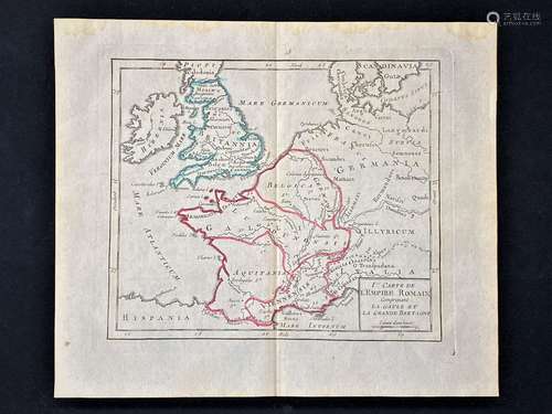 1810 Published,Ancient Roman,France map,by Auguste Delalain