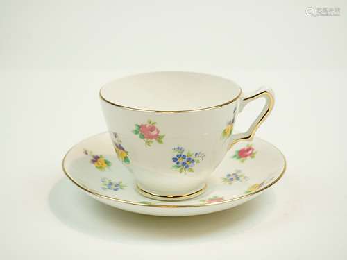 Vintage Crown Staffordshire Tea Cup and Saucer