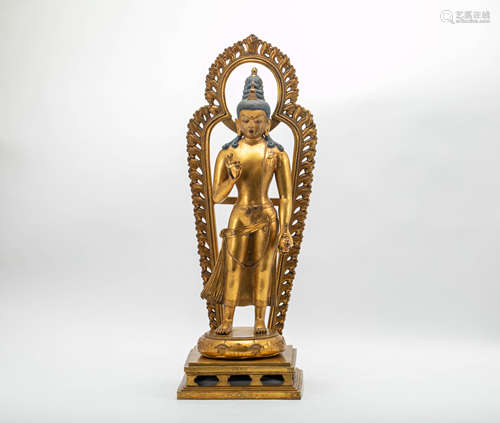 A Gilt Bronze Nepali Lokeshwor Figure