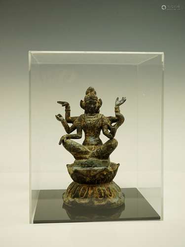 A Sterling Silver Vasudhara Statue, Goddess of Abundance