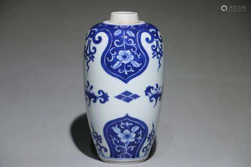 Kangxi Blue and White Porcelain Vase