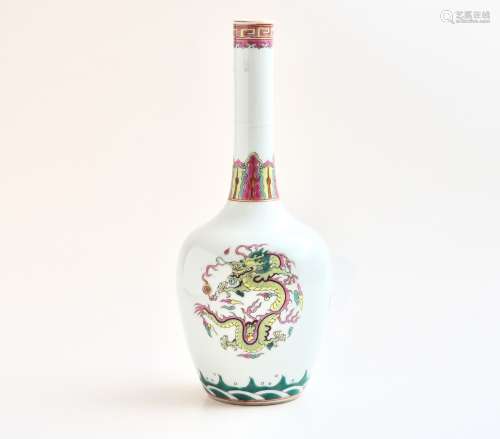 A Chinese famille rose 'Dragon medallion' bottle vase, Qianl...