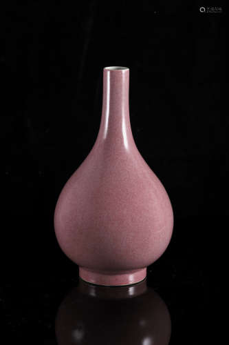 A very fine Chinese copper red pear-shaped vase, Kangxi mark...