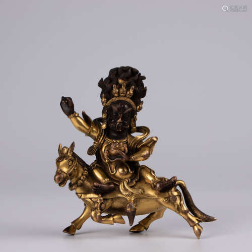 A gilt bronze Tantric Deity, H 15 cm