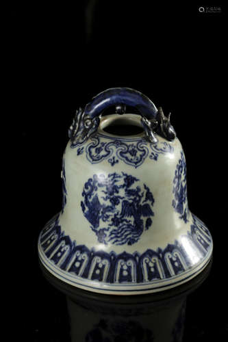 A Chinese blue and white 'Phoenix medallion' bell, Xuande ma...