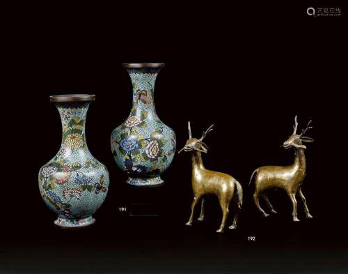 CHINE - Fin du XIXe siècle
Paire de vases balustres en