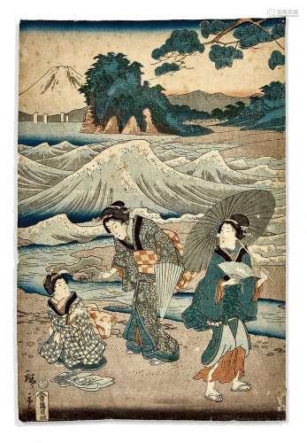Utagawa Toyokuni III  (1786 -1865)
Diptyque oban tate-e