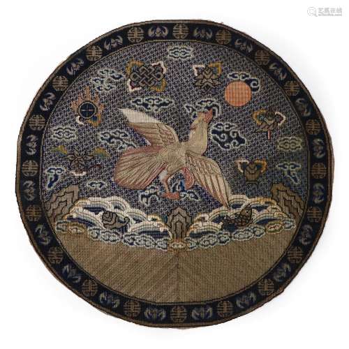 Counted Stitch Silk Roundel, Daoguang Peroid