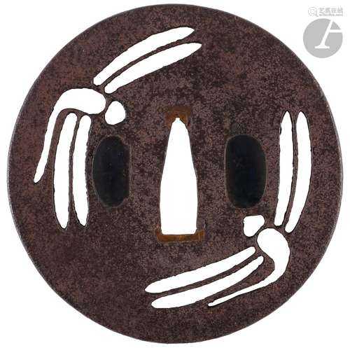 Tsuba en fer de style tosho, Japon, milieu de l’époque Edo