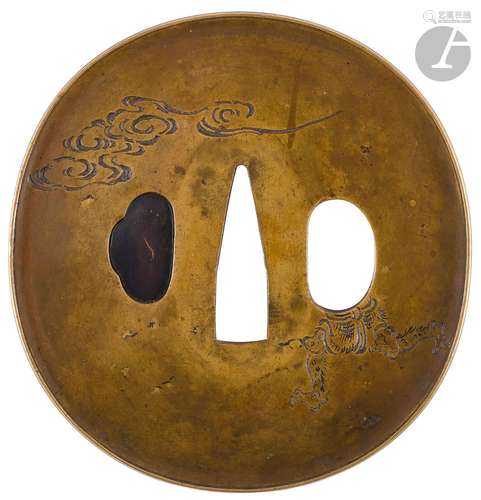 Tsuba en sentoku, école de Nara, Japon, milieu de l’époque