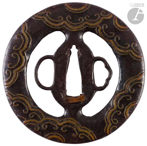 Tsuba en fer de style Heianjo, Japon, XVIe - XVIIe siècle<br...