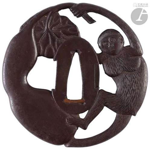 Tsuba en fer, style de l’école Oda de Satzuma, Japon, époqu