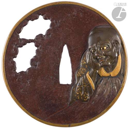 Tsuba en fer, école Hamano, Japon, milieu de l’époque Edo,