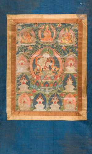 Thangka représentant Vajrasattva, Tibet, XVIIIe - XIXe siècl