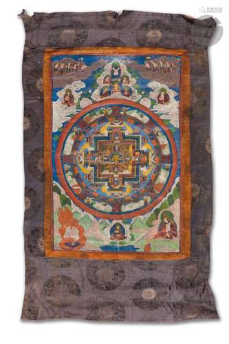 Une thangka représentant Mahakala, Tibet, fin du XIXe - débu