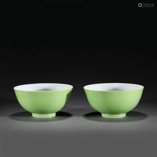 A PAIR OF PORCELAIN BOWLS,TONGZHI