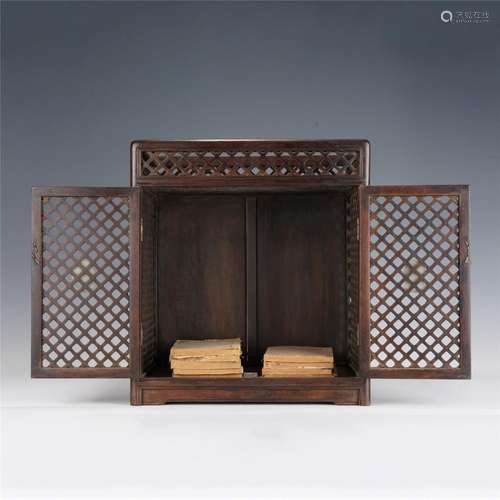 A ZITAN WOODEN BOOKCASE,QING