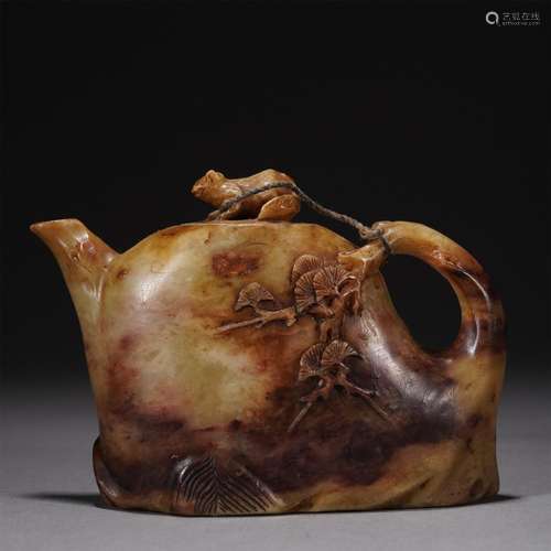 A SHOUSHAN STONE TEAPOT,QING