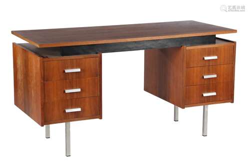 Teak veneer desk