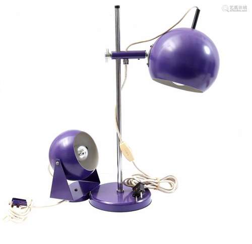 Purple metal wall and table lamp