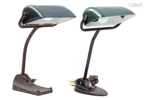 2 iron desk lamps