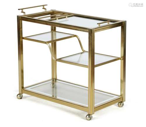 Brass serving trolley