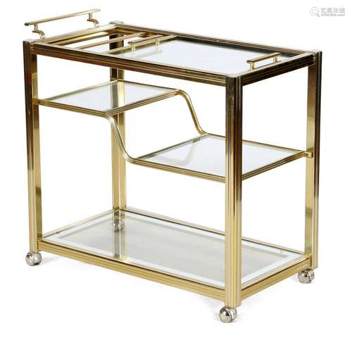 Brass serving trolley